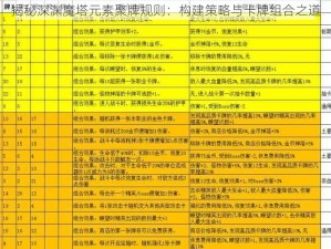 揭秘深渊魔塔元素聚牌规则：构建策略与卡牌组合之道