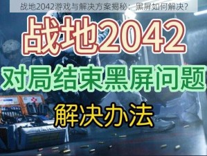 战地2042游戏与解决方案揭秘：黑屏如何解决？