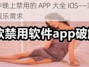 100 种晚上禁用的 APP 大全 IOS——满足你深夜娱乐需求