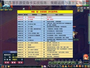 梦幻西游手游变身卡实战指南：策略运用与高效实用攻略