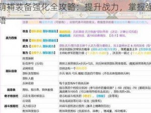 四大萌捕装备强化全攻略：提升战力，掌握强化技巧秘籍