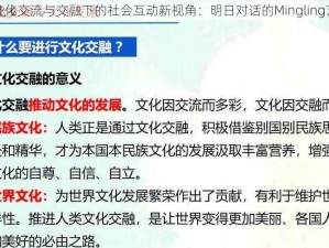 跨文化交流与交融下的社会互动新视角：明日对话的Mingling艺术