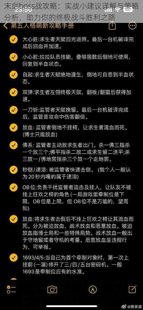 末剑boss战攻略：实战小建议详解与策略分析，助力你的终极战斗胜利之路