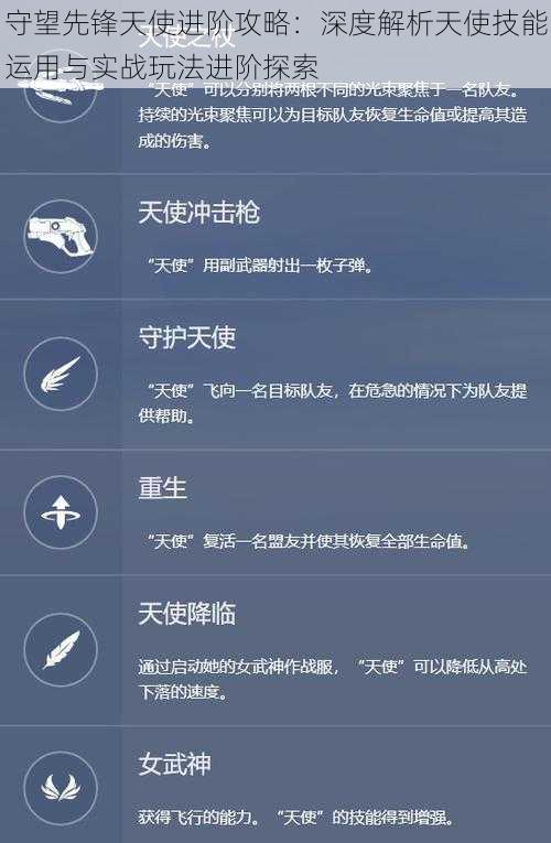 守望先锋天使进阶攻略：深度解析天使技能运用与实战玩法进阶探索
