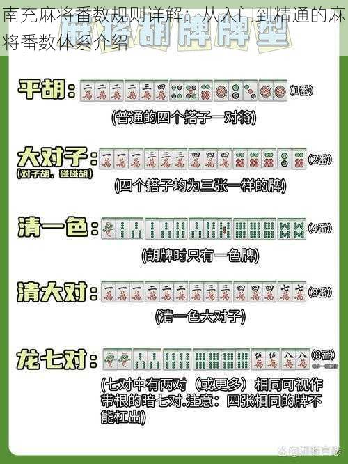 南充麻将番数规则详解：从入门到精通的麻将番数体系介绍