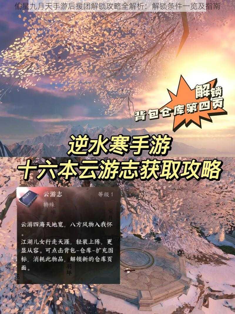 偷星九月天手游后援团解锁攻略全解析：解锁条件一览及指南