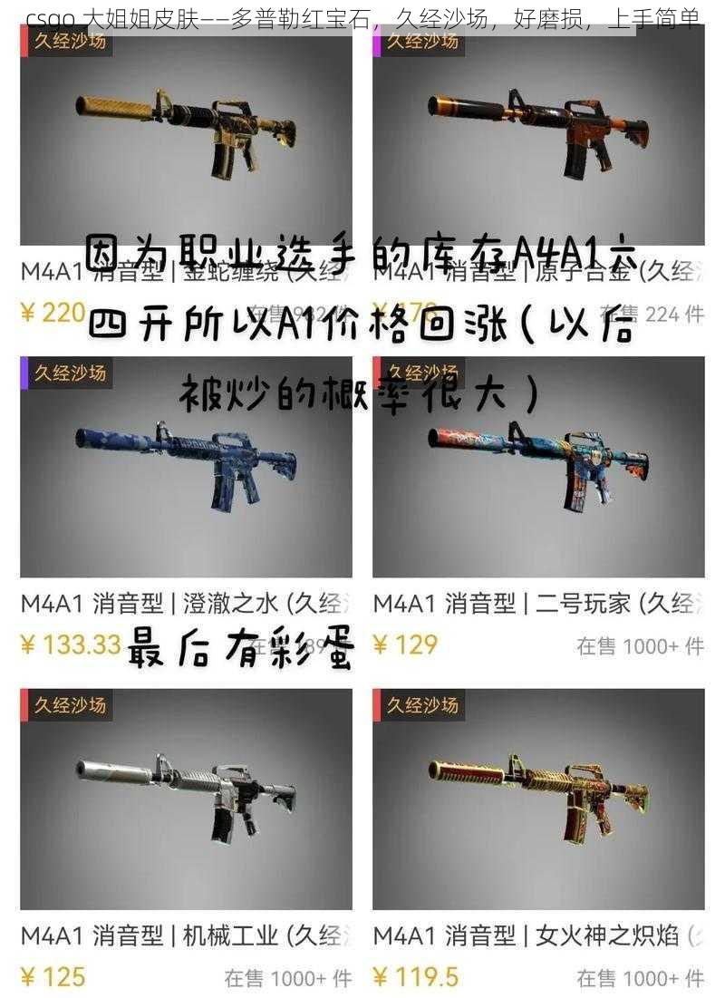 csgo 大姐姐皮肤——多普勒红宝石，久经沙场，好磨损，上手简单