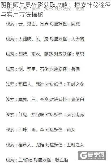 阴阳师失灵碎影获取攻略：探索神秘途径与实用方法揭秘