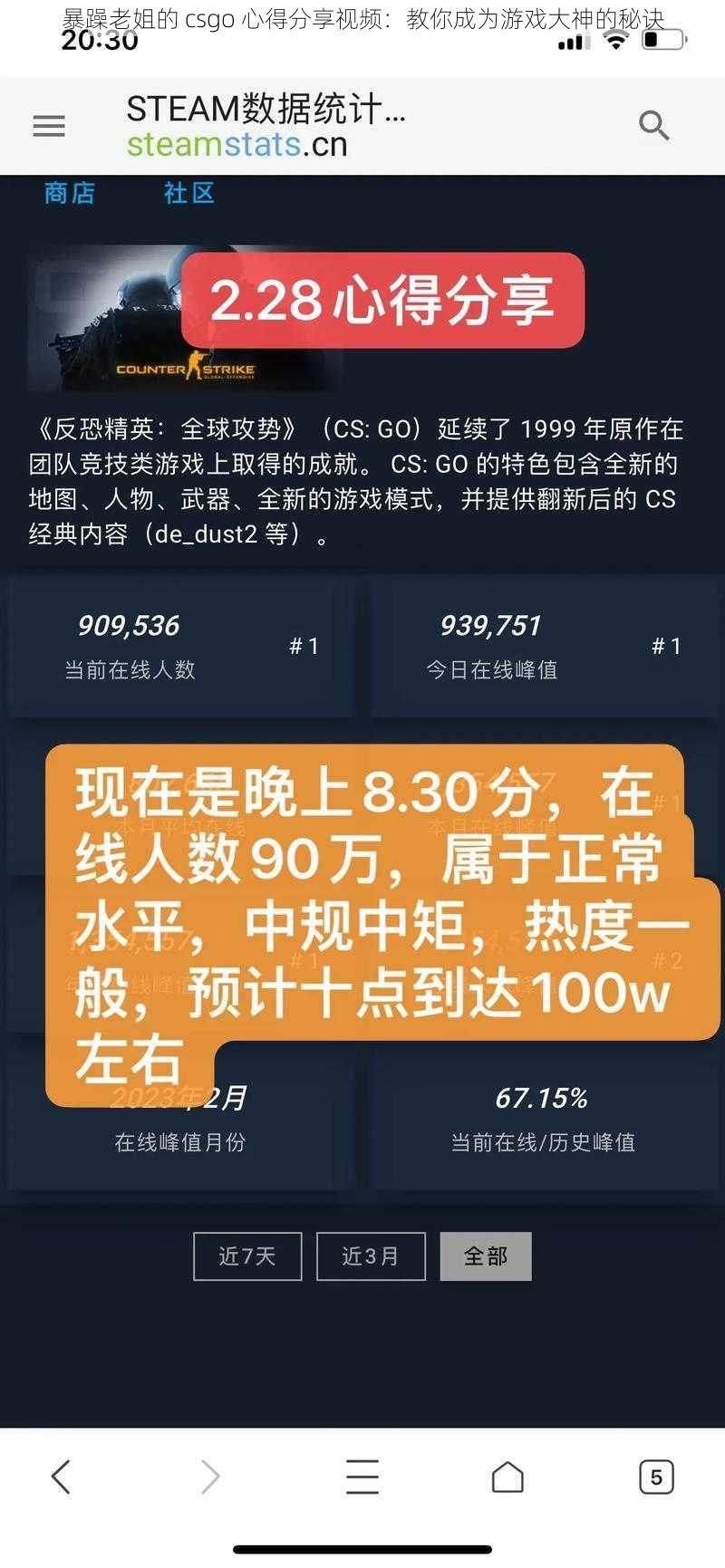 暴躁老姐的 csgo 心得分享视频：教你成为游戏大神的秘诀