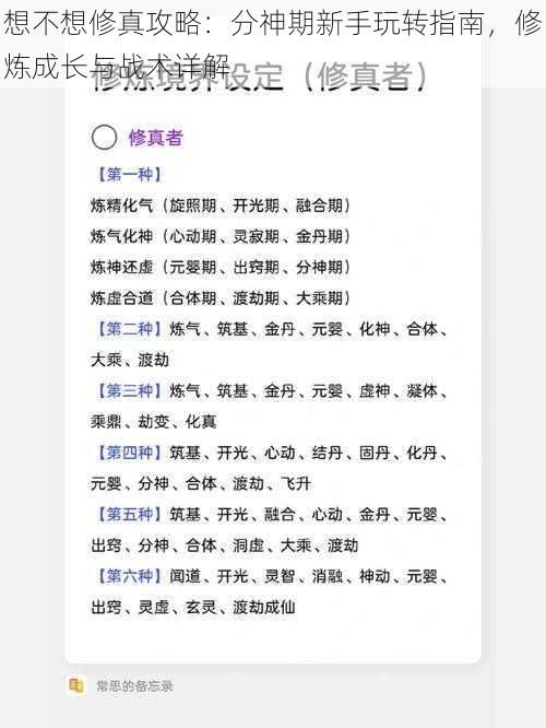 想不想修真攻略：分神期新手玩转指南，修炼成长与战术详解