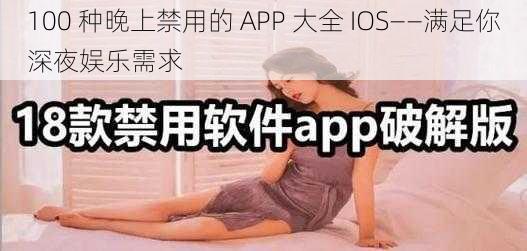 100 种晚上禁用的 APP 大全 IOS——满足你深夜娱乐需求