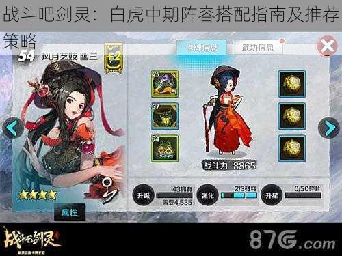 战斗吧剑灵:白虎中期阵容搭配指南及推荐策略