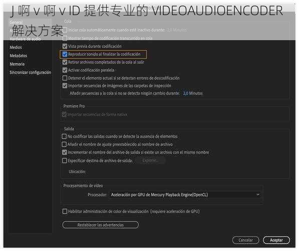 J 啊 v 啊 v ID 提供专业的 VIDEOAUDIOENCODER 解决方案