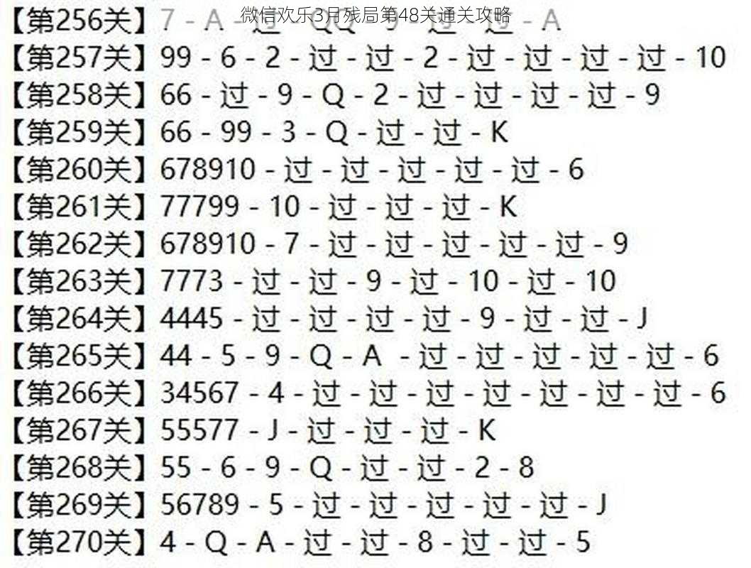 微信欢乐3月残局第48关通关攻略