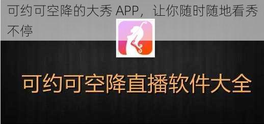 可约可空降的大秀 APP，让你随时随地看秀不停