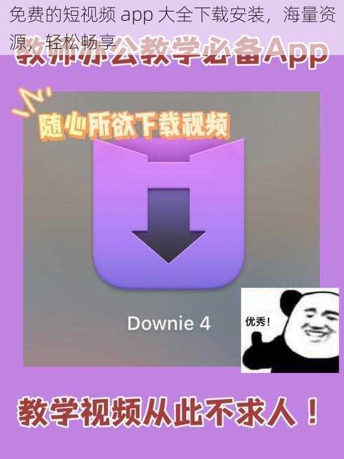 免费的短视频 app 大全下载安装，海量资源，轻松畅享