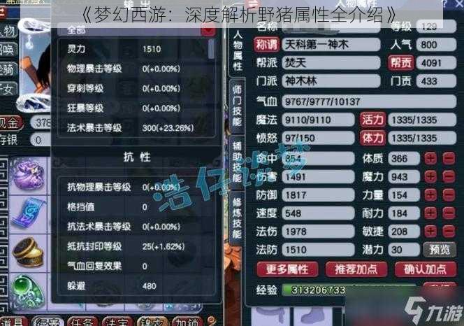 《梦幻西游:深度解析野猪属性全介绍》