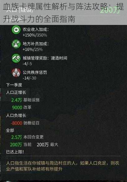 血族卡牌属性解析与阵法攻略:提升战斗力的全面指南