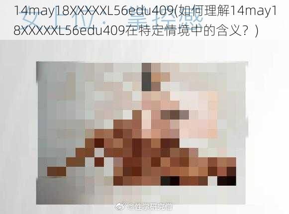 14may18XXXXXL56edu409(如何理解14may18XXXXXL56edu409在特定情境中的含义？)