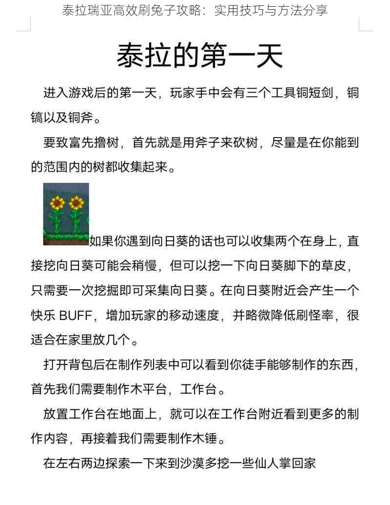 泰拉瑞亚高效刷兔子攻略：实用技巧与方法分享