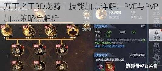 万王之王3D龙骑士技能加点详解：PVE与PVP加点策略全解析