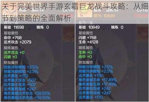 关于完美世界手游玄霜巨龙战斗攻略：从细节到策略的全面解析