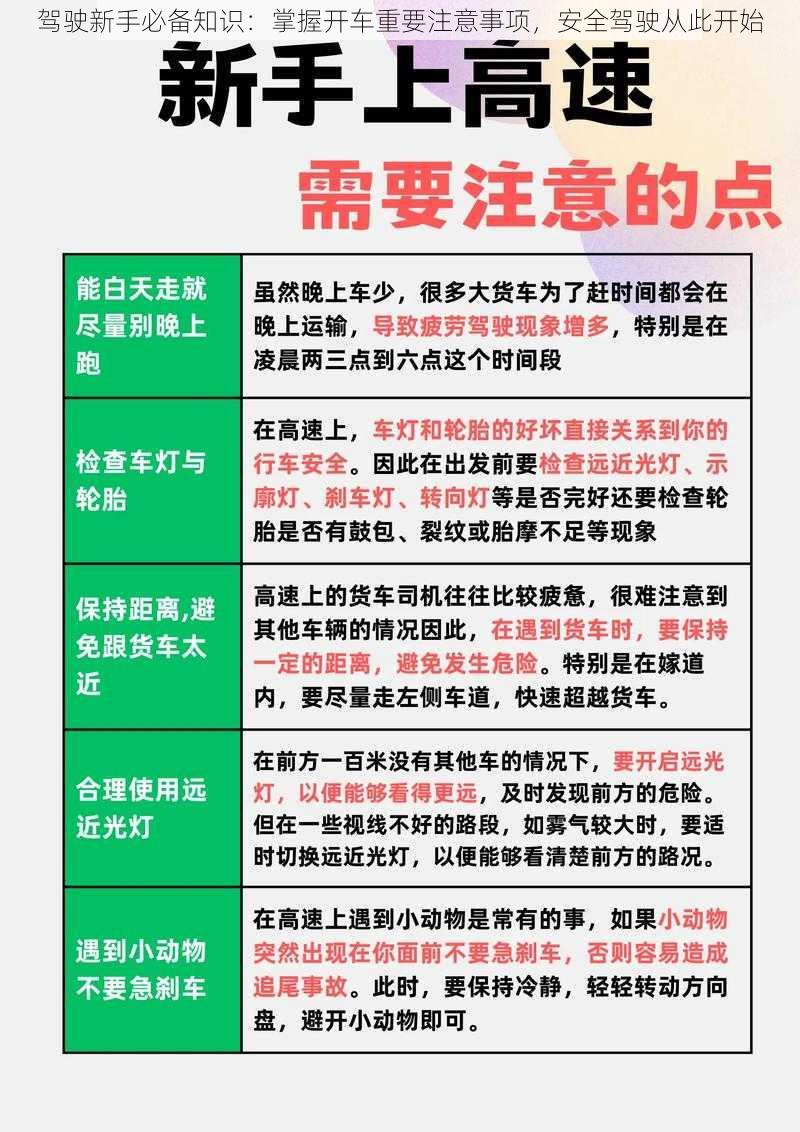 驾驶新手必备知识：掌握开车重要注意事项，安全驾驶从此开始