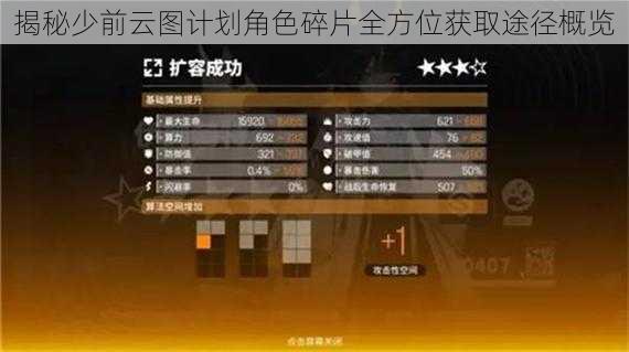 揭秘少前云图计划角色碎片全方位获取途径概览