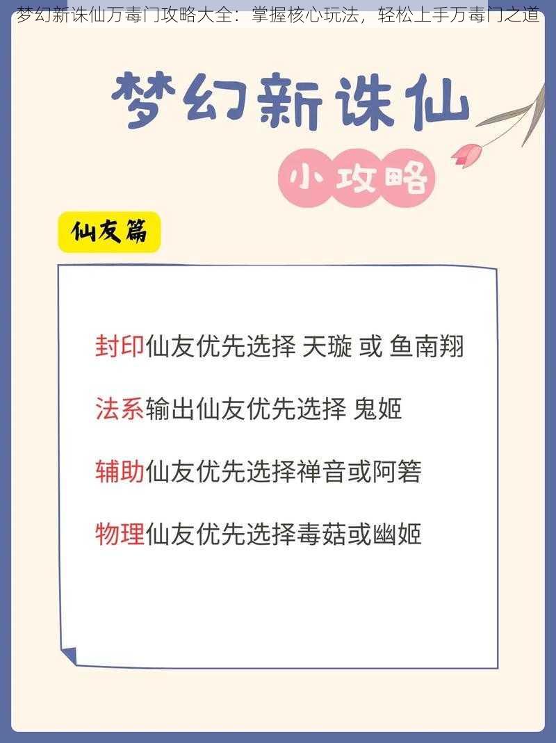 梦幻新诛仙万毒门攻略大全：掌握核心玩法，轻松上手万毒门之道