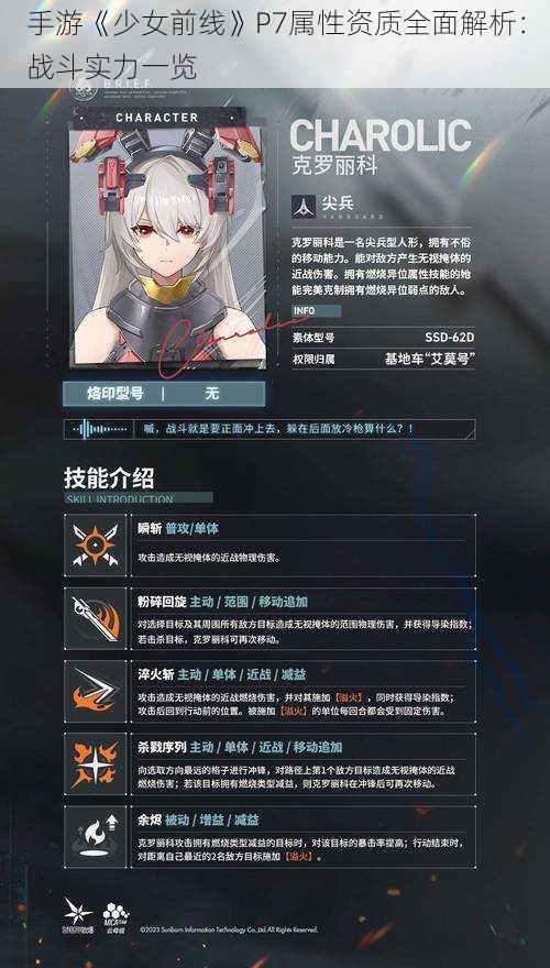 手游《少女前线》P7属性资质全面解析：战斗实力一览