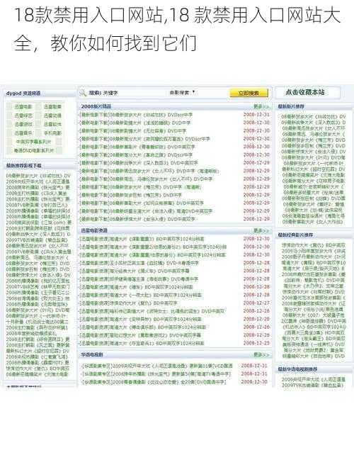 18款禁用入口网站,18 款禁用入口网站大全，教你如何找到它们