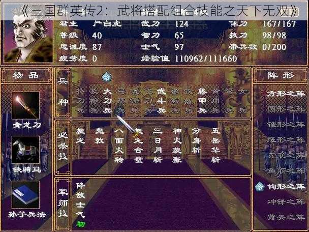 《三国群英传2：武将搭配组合技能之天下无双》