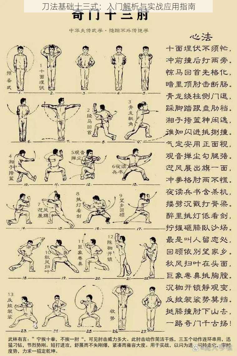 刀法基础十三式：入门解析与实战应用指南