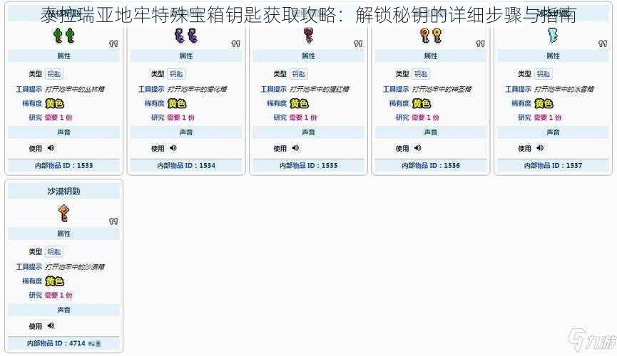 泰拉瑞亚地牢特殊宝箱钥匙获取攻略：解锁秘钥的详细步骤与指南