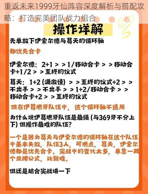 重返未来1999牙仙阵容深度解析与搭配攻略：打造完美团队战力组合