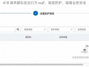 418 请求疑似攻击行为 waf，高效防护，保障业务安全