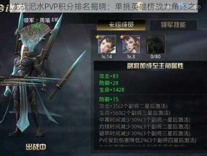 九龙战汜水PVP积分排名揭晓：单挑英雄榜战力角逐之巅