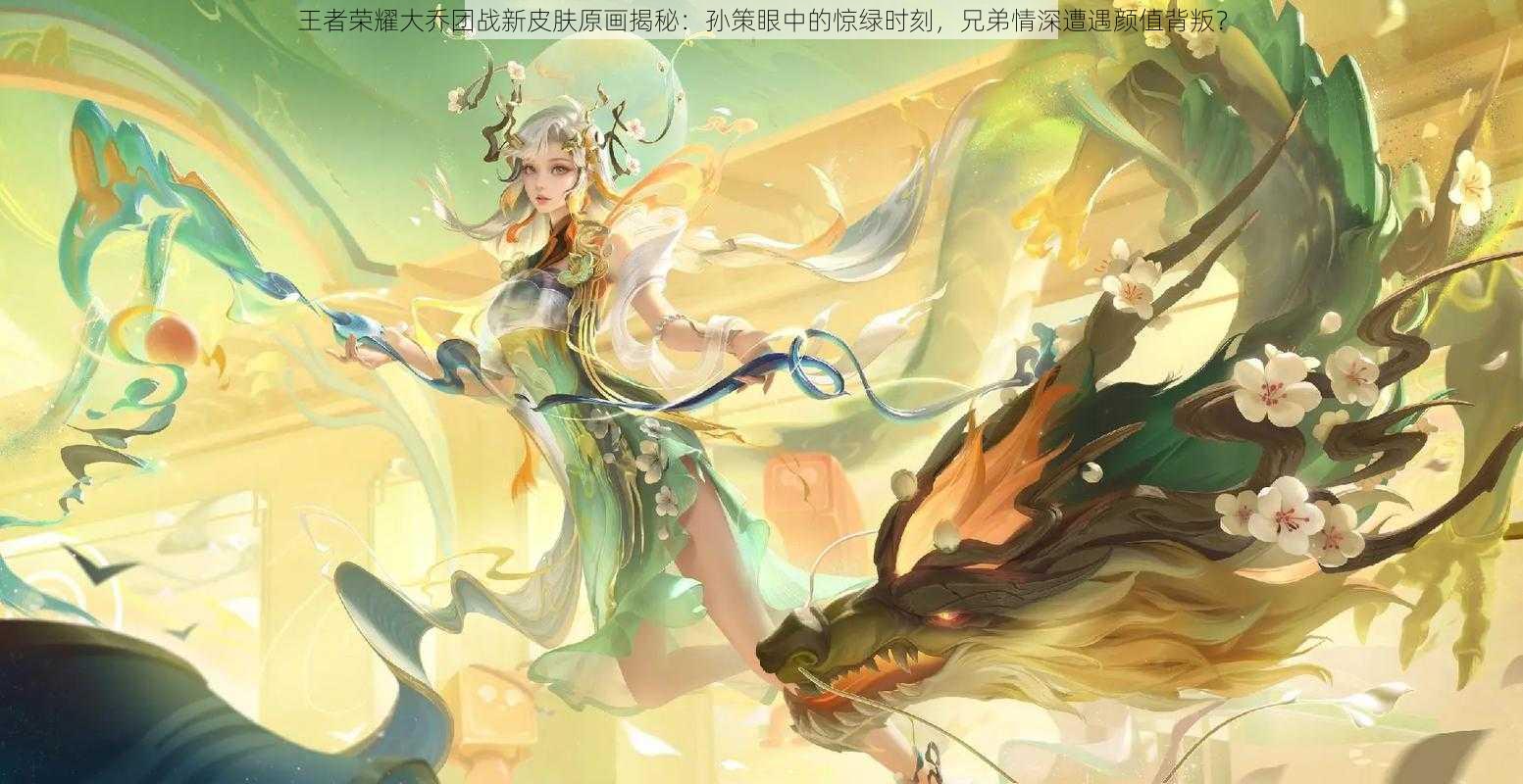 王者荣耀大乔团战新皮肤原画揭秘：孙策眼中的惊绿时刻，兄弟情深遭遇颜值背叛？