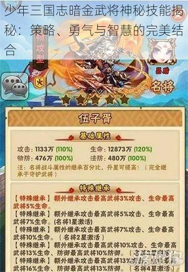 少年三国志暗金武将神秘技能揭秘：策略、勇气与智慧的完美结合