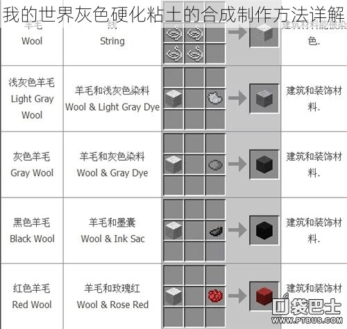 我的世界灰色硬化粘土的合成制作方法详解