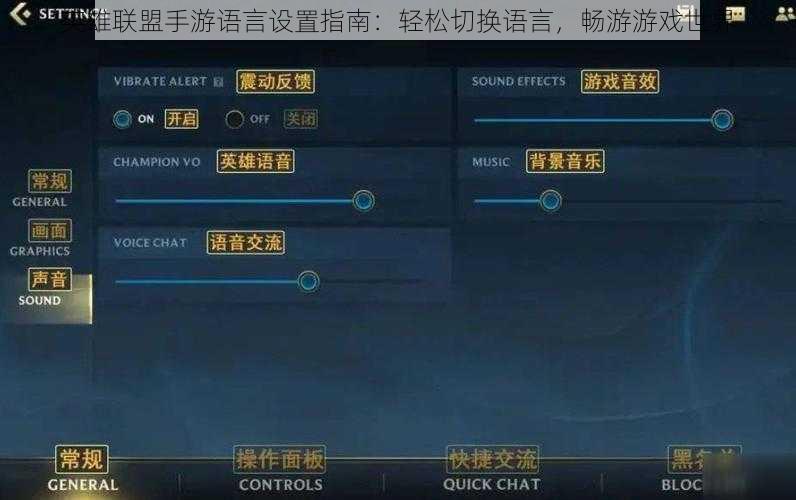 英雄联盟手游语言设置指南：轻松切换语言，畅游游戏世界