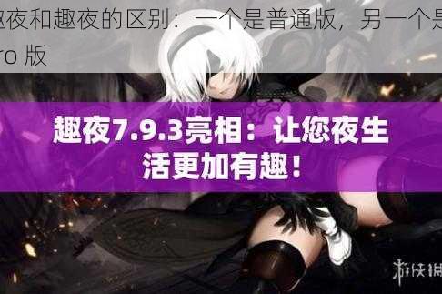 趣夜和趣夜的区别：一个是普通版，另一个是 Pro 版