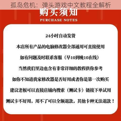 孤岛危机：弹头游戏中文教程全解析