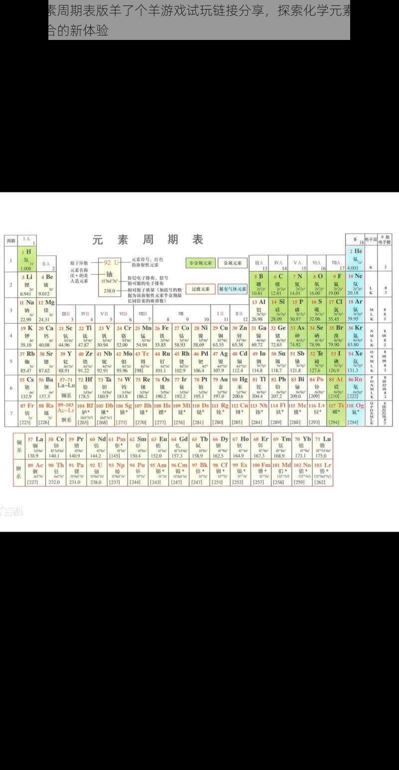 抖音元素周期表版羊了个羊游戏试玩链接分享，探索化学元素与趣味闯关结合的新体验