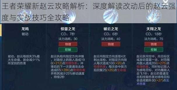 王者荣耀新赵云攻略解析：深度解读改动后的赵云强度与实战技巧全攻略