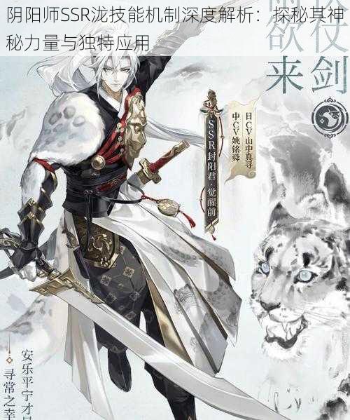 阴阳师SSR泷技能机制深度解析：探秘其神秘力量与独特应用