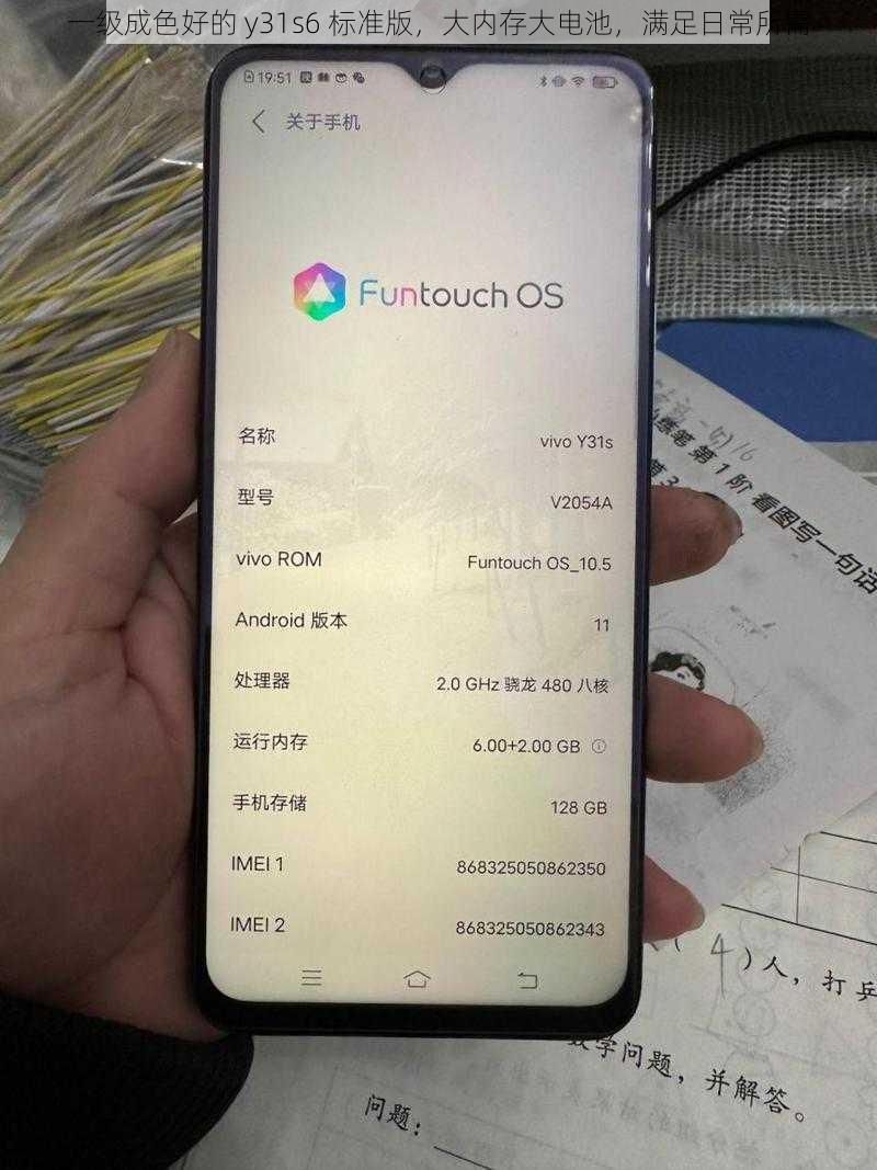 一级成色好的 y31s6 标准版，大内存大电池，满足日常所需