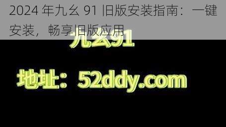 2024 年九幺 91 旧版安装指南：一键安装，畅享旧版应用