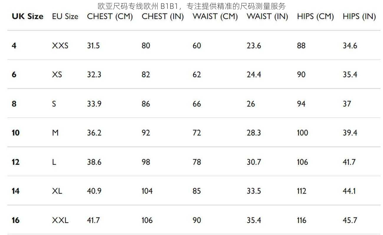 欧亚尺码专线欧州 B1B1，专注提供精准的尺码测量服务