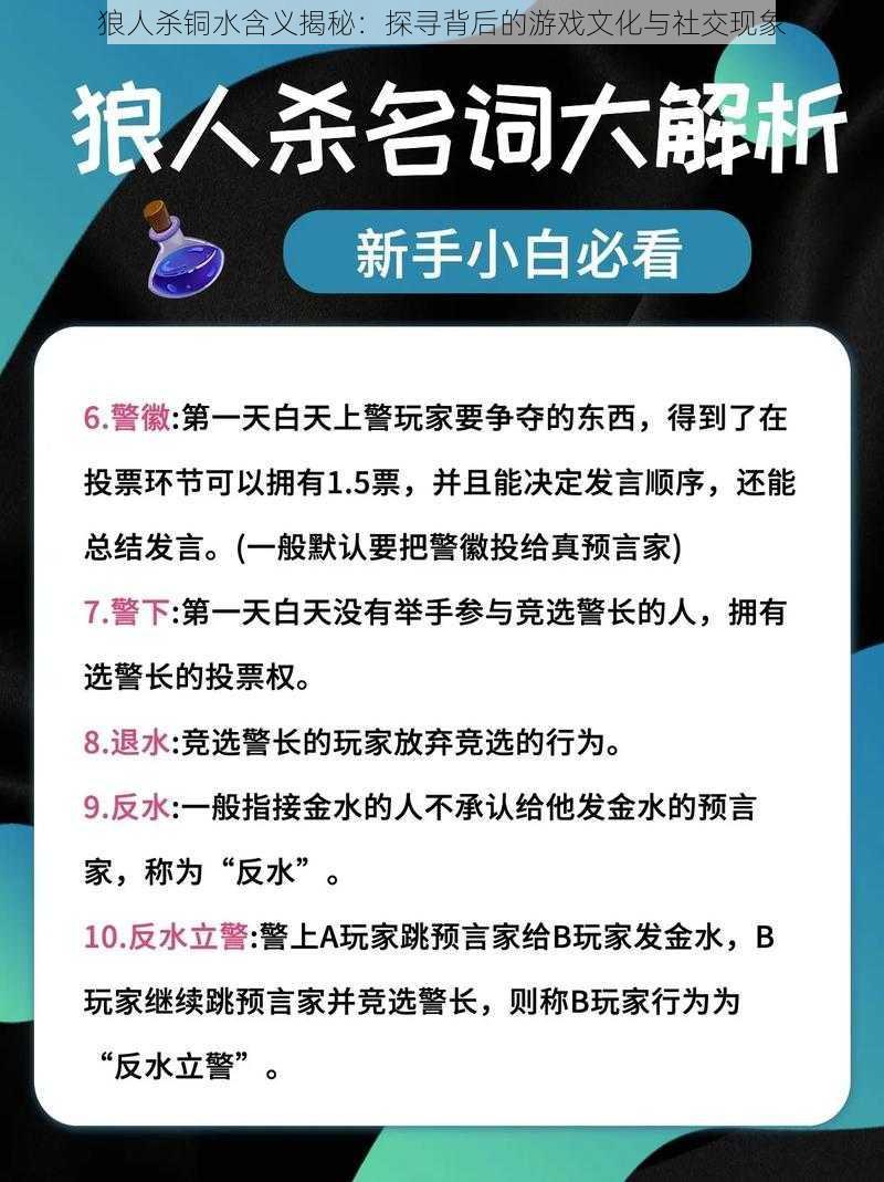 狼人杀铜水含义揭秘：探寻背后的游戏文化与社交现象